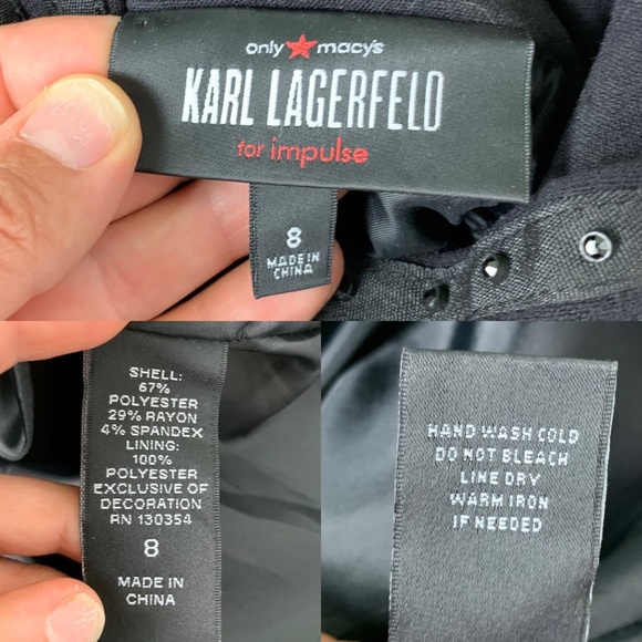 Karl Lagerfeld Black Studded Halter Dress 8 #4680 - Picture 8 of 8